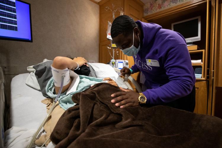 A Navy sailor and his partner welcome their new baby at JPS Health Network in Fort Worth, Texas.