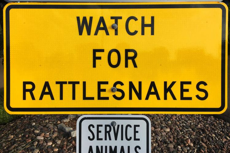 Rattlesnake warning sign
