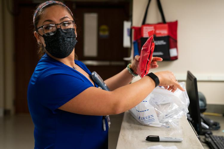 Jenn Velasquez, RN, works in the Renal Dialysis unit at JPS Health Network in Fort Worth, Texas.